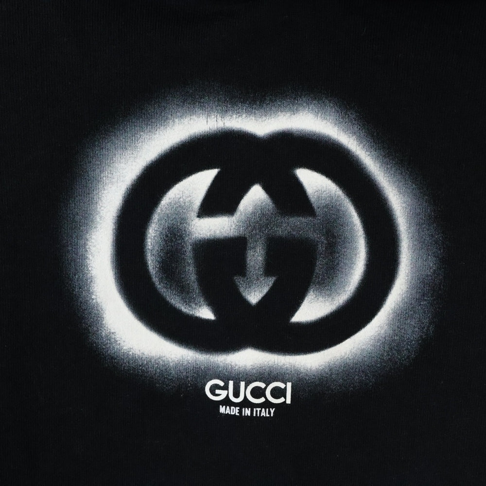 GUCCI(グッチ) インターロッキング Gスプレーロゴ フーディプルオーバーパーカー 770839 ブラック