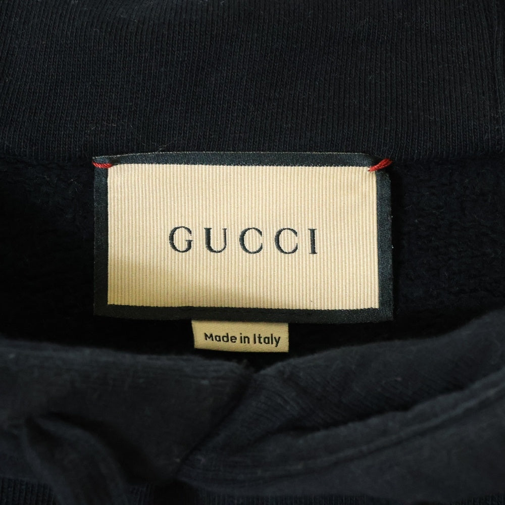 GUCCI(グッチ) インターロッキング Gスプレーロゴ フーディプルオーバーパーカー 770839 ブラック