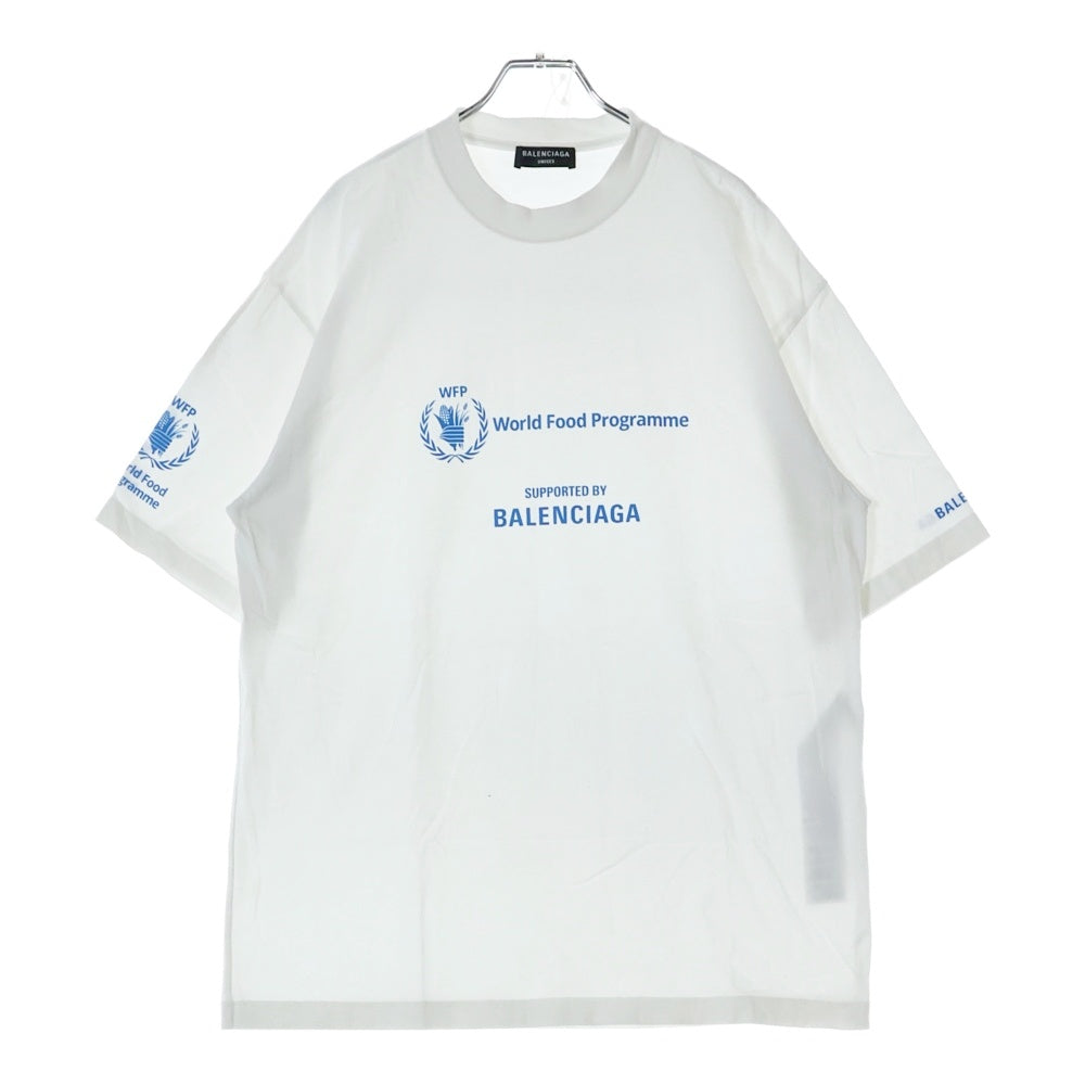 BALENCIAGA(バレンシアガ) WFPロゴプリントオーバーサイズ クルーネック半袖Tシャツ 612966 TMVL2 ホワイト