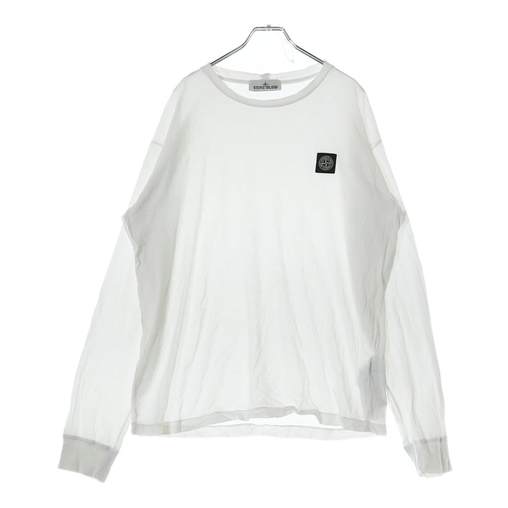 STONE ISLAND(ストーンアイランド) ロゴパッチ クルーネック長袖Tシャツ ホワイト 101522713