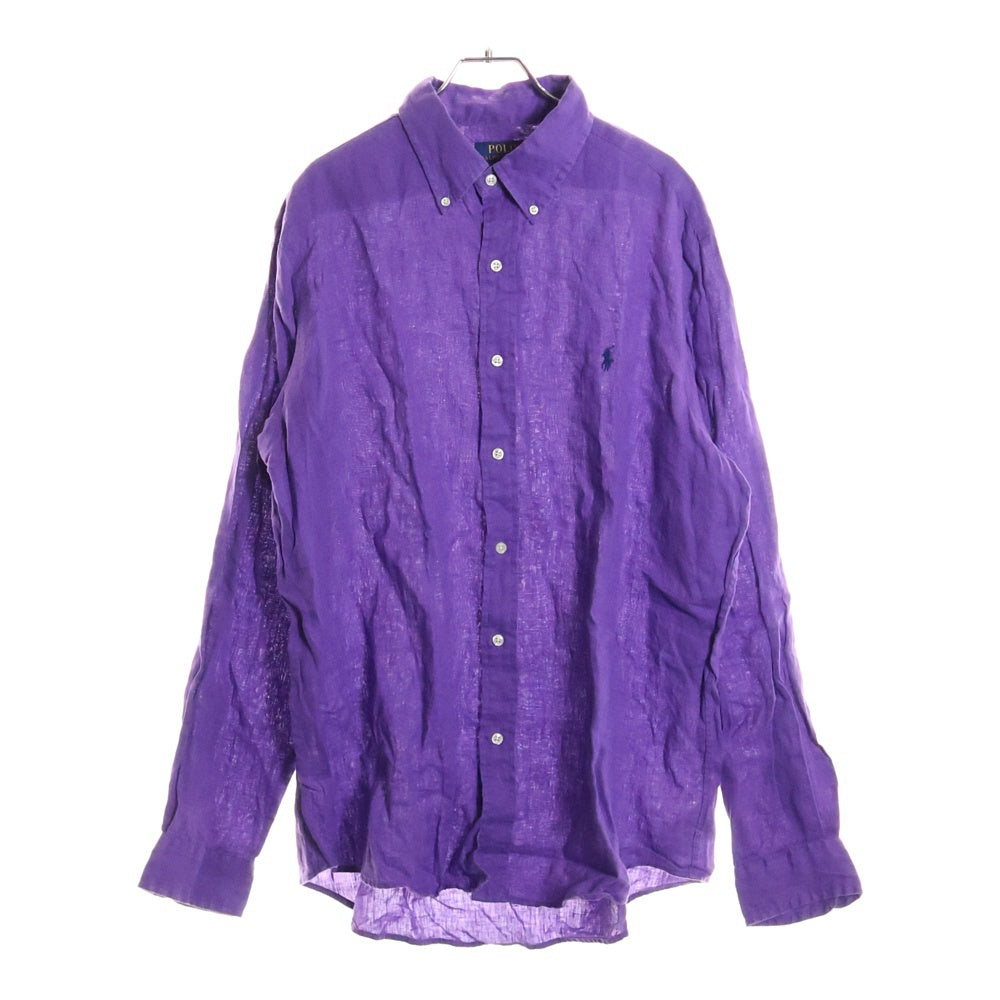 POLO RALPH LAUREN(ポロラルフローレン) ロゴ刺繍 長袖ボタンシャツ パープル