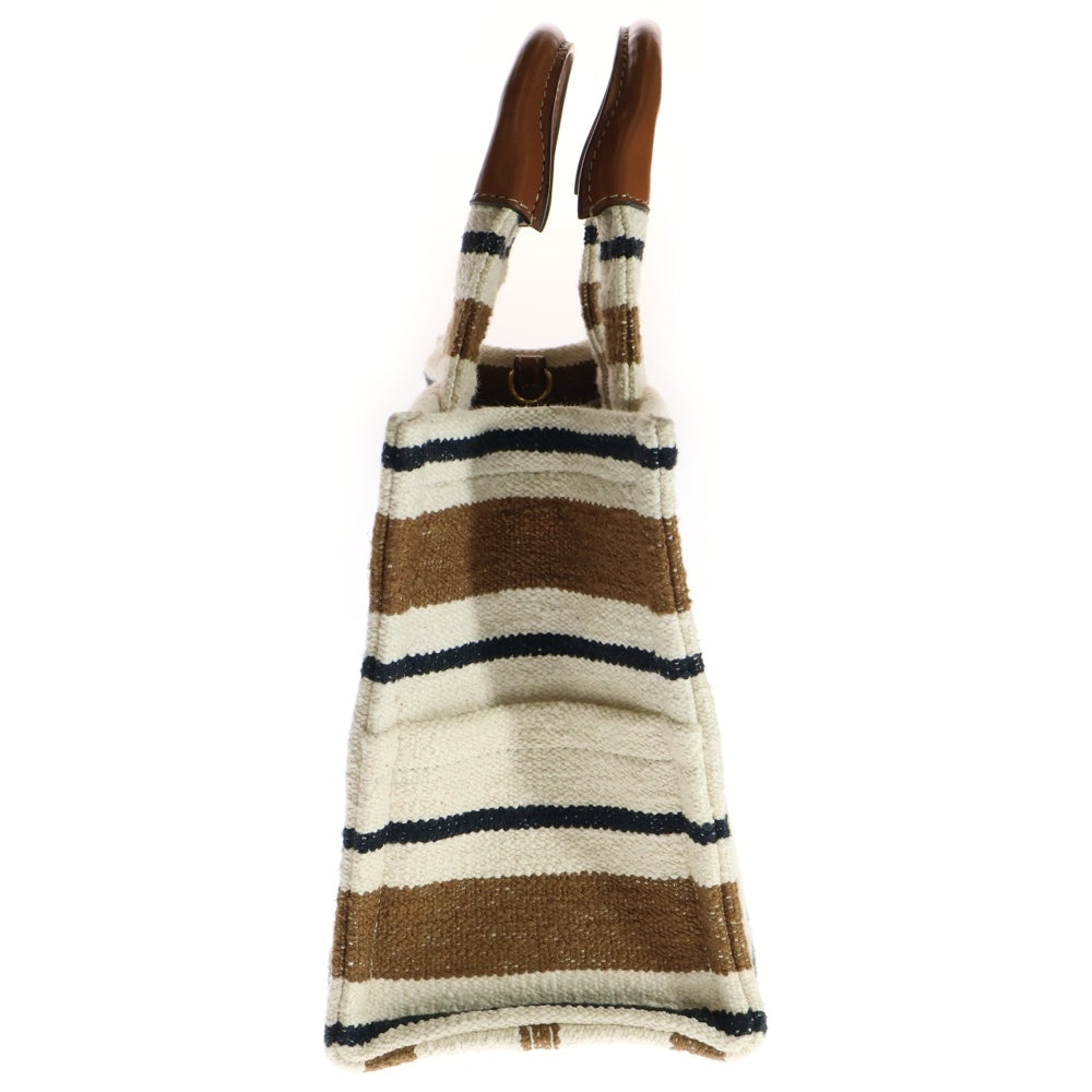 CELINE(セリーヌ) SMALL CABAS BAG ストライプ総柄 キャンバス 2WAYバッグ スモール ベージュ/ブラウン 199162FO2.14ML