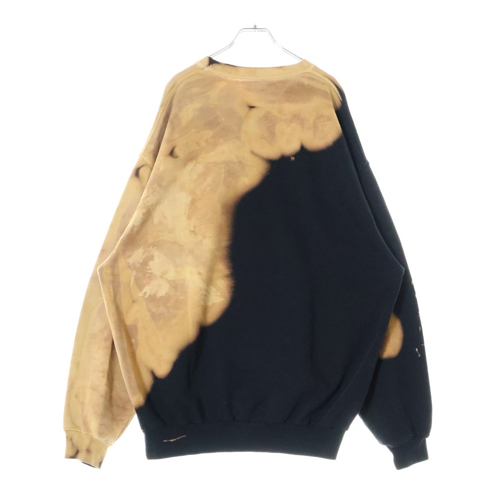 BALENCIAGA(バレンシアガ) ブリーチ加工HOMME刺繍オーバーサイズスウェット ブラック/ブラウン 486095 TWK44
