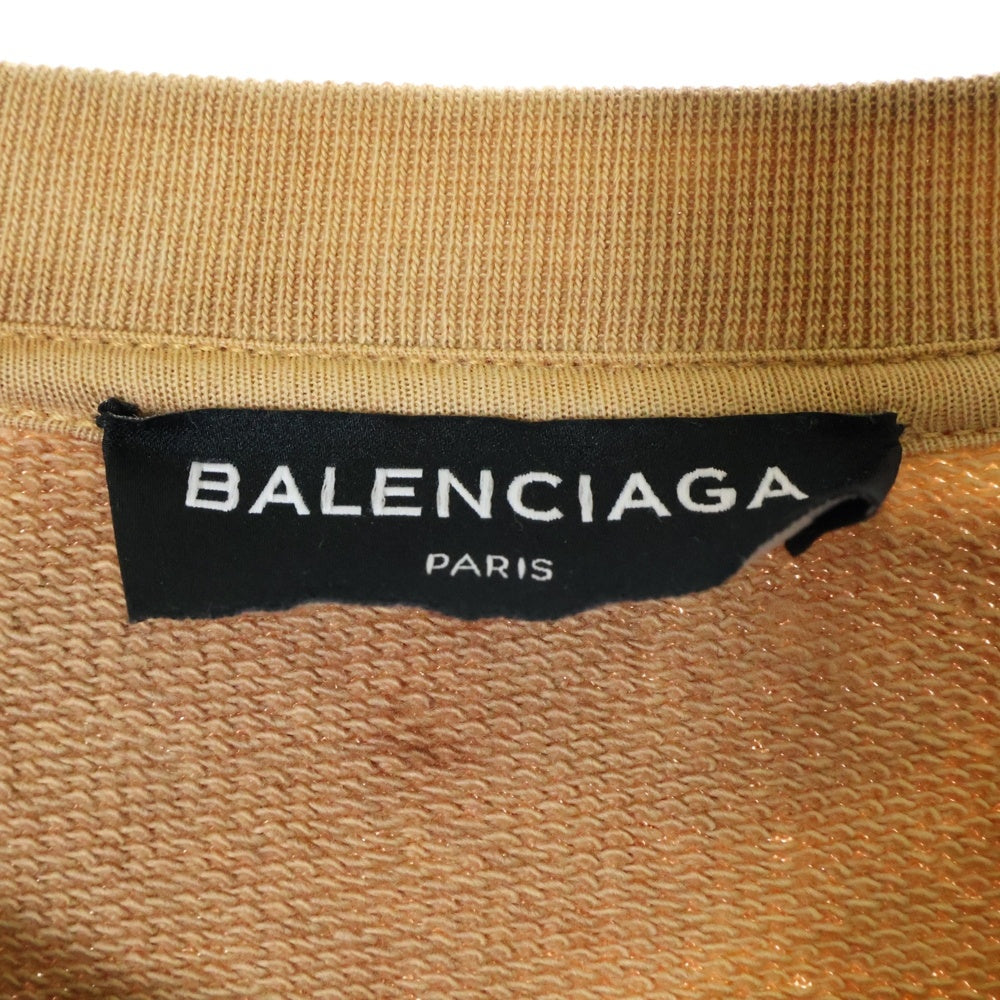 BALENCIAGA(バレンシアガ) ブリーチ加工HOMME刺繍オーバーサイズスウェット ブラック/ブラウン 486095 TWK44