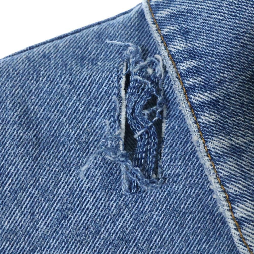 HED MAYNER(ヘドメイナー) 22AW DESTROYED DENIM SHIRT ダメージ加工 デニムジャケット HM00D13