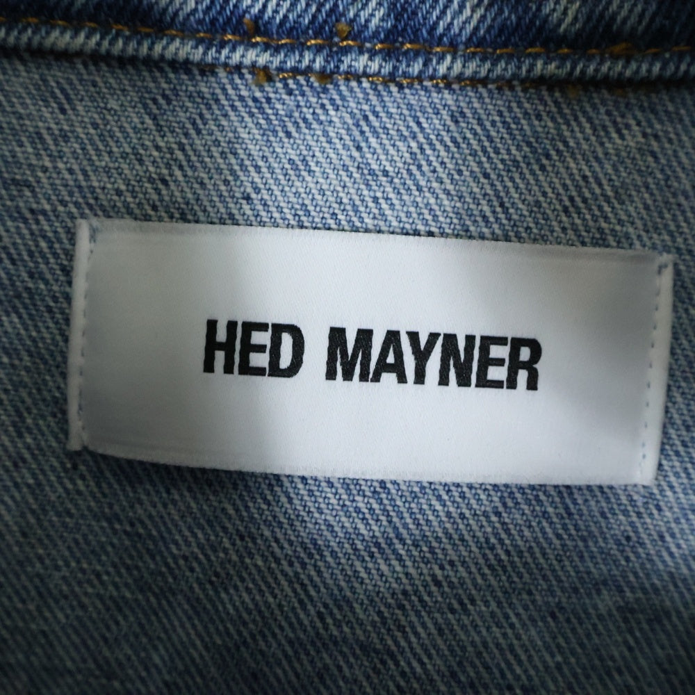 HED MAYNER(ヘドメイナー) 22AW DESTROYED DENIM SHIRT ダメージ加工 デニムジャケット HM00D13