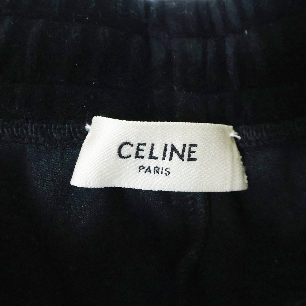 CELINE(セリーヌ) 24AW ロゴ刺繍 ベロア トラックパンツ ネイビー RP001748Q