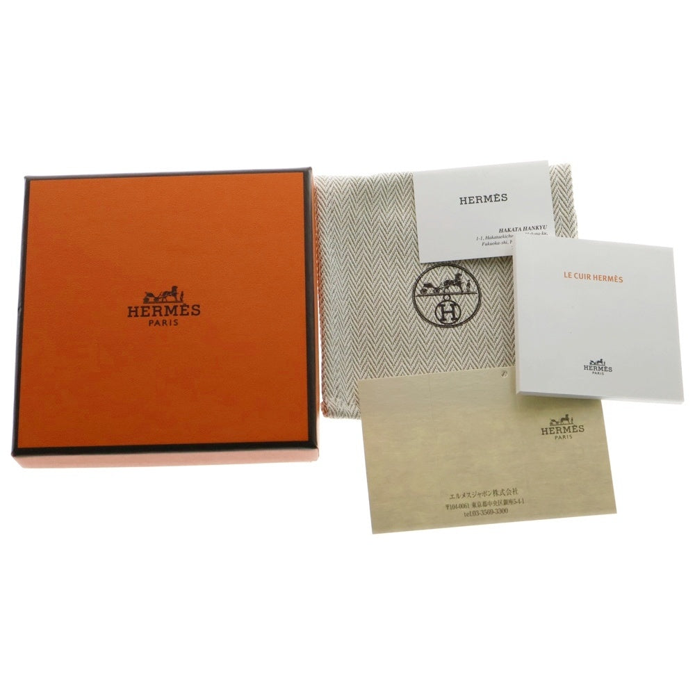 HERMES(エルメス) クロワジエール ドゥブルトゥール レザーブレスレット ブラック/シルバー K刻印