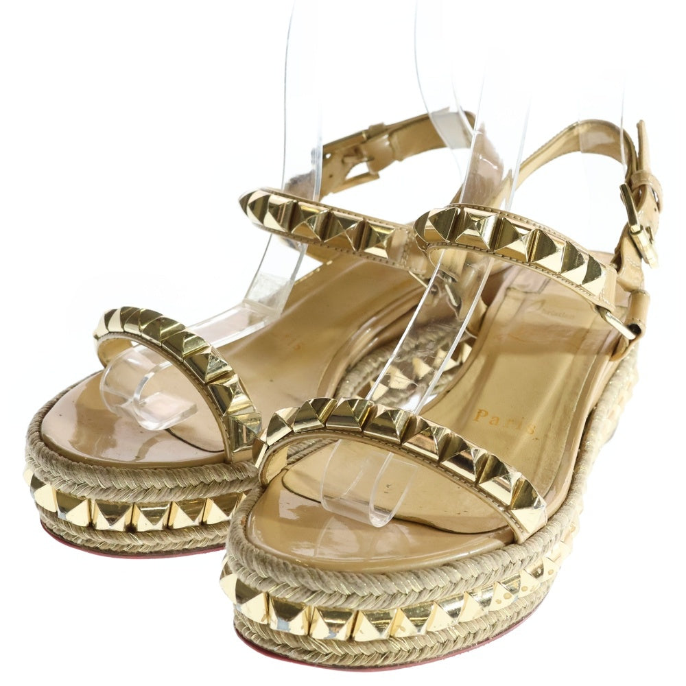 CHRISTIAN LOUBOUTIN(クリスチャンルブタン) エスパドリーユ スタッズ サンダル ベージュ レディース