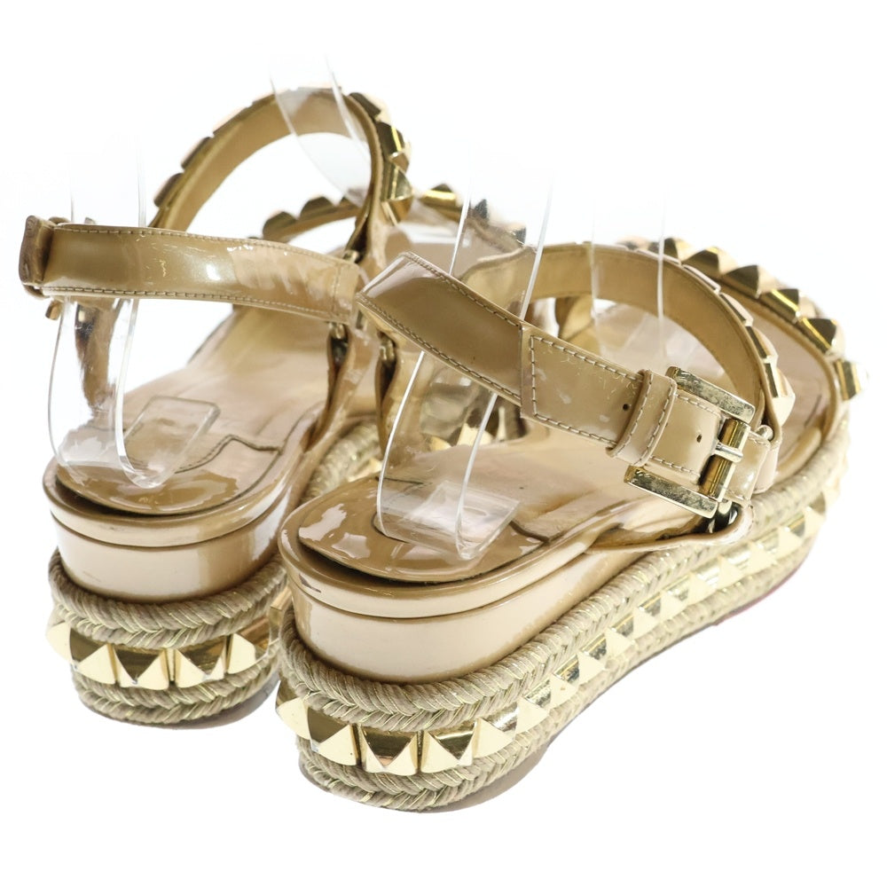 CHRISTIAN LOUBOUTIN(クリスチャンルブタン) エスパドリーユ スタッズ サンダル ベージュ レディース