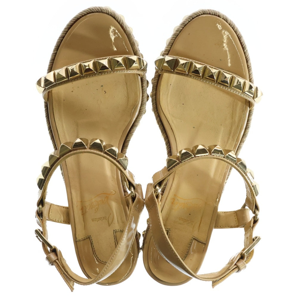 CHRISTIAN LOUBOUTIN(クリスチャンルブタン) エスパドリーユ スタッズ サンダル ベージュ レディース