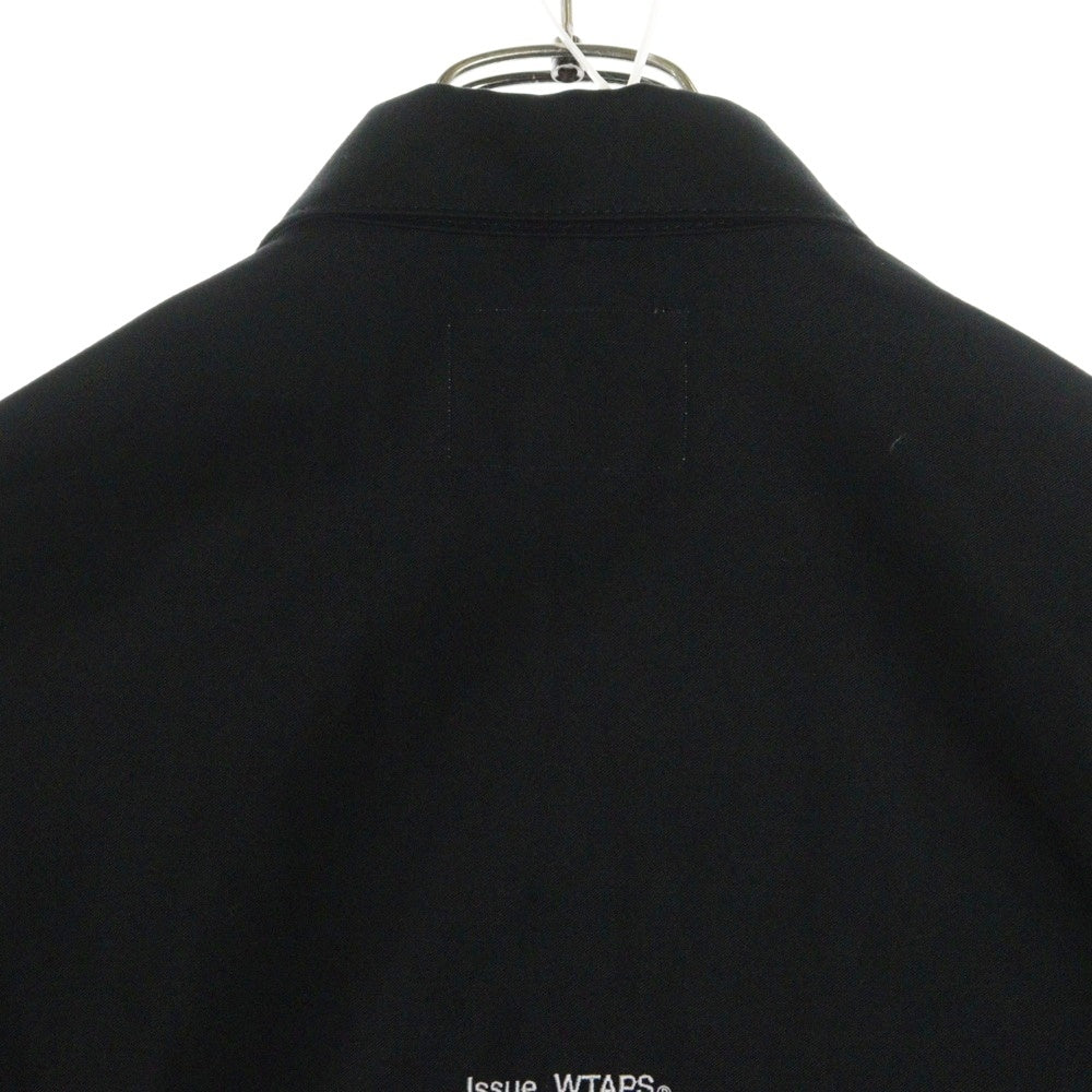 WTAPS(ダブルタップス) 24SS CBW 01 LS COTTON SATIN IDENTITY バッグロゴ後刺繍 ユーティリティ カーゴジャケット ブラック 241CWDT-SHM02