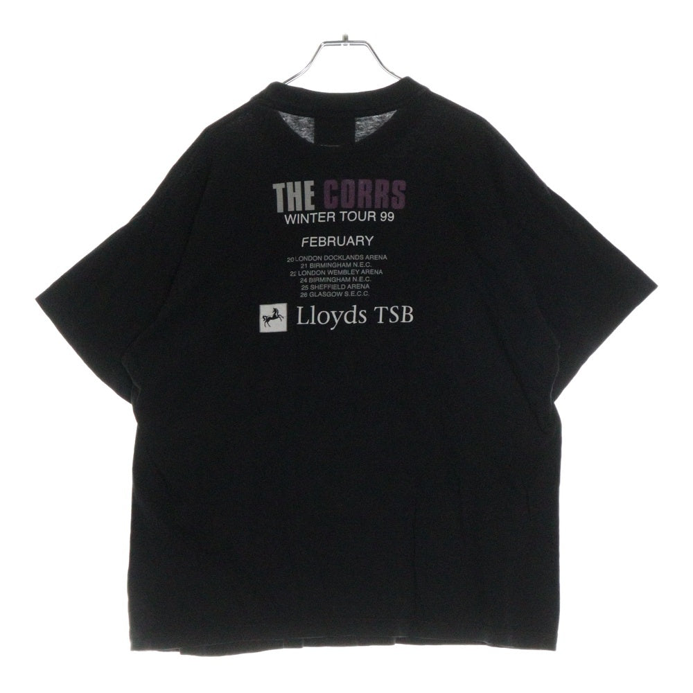VINTAGE(ヴィンテージ) 90s REDWOOD CORRS プリント クルーネック半袖Tシャツ ブラック