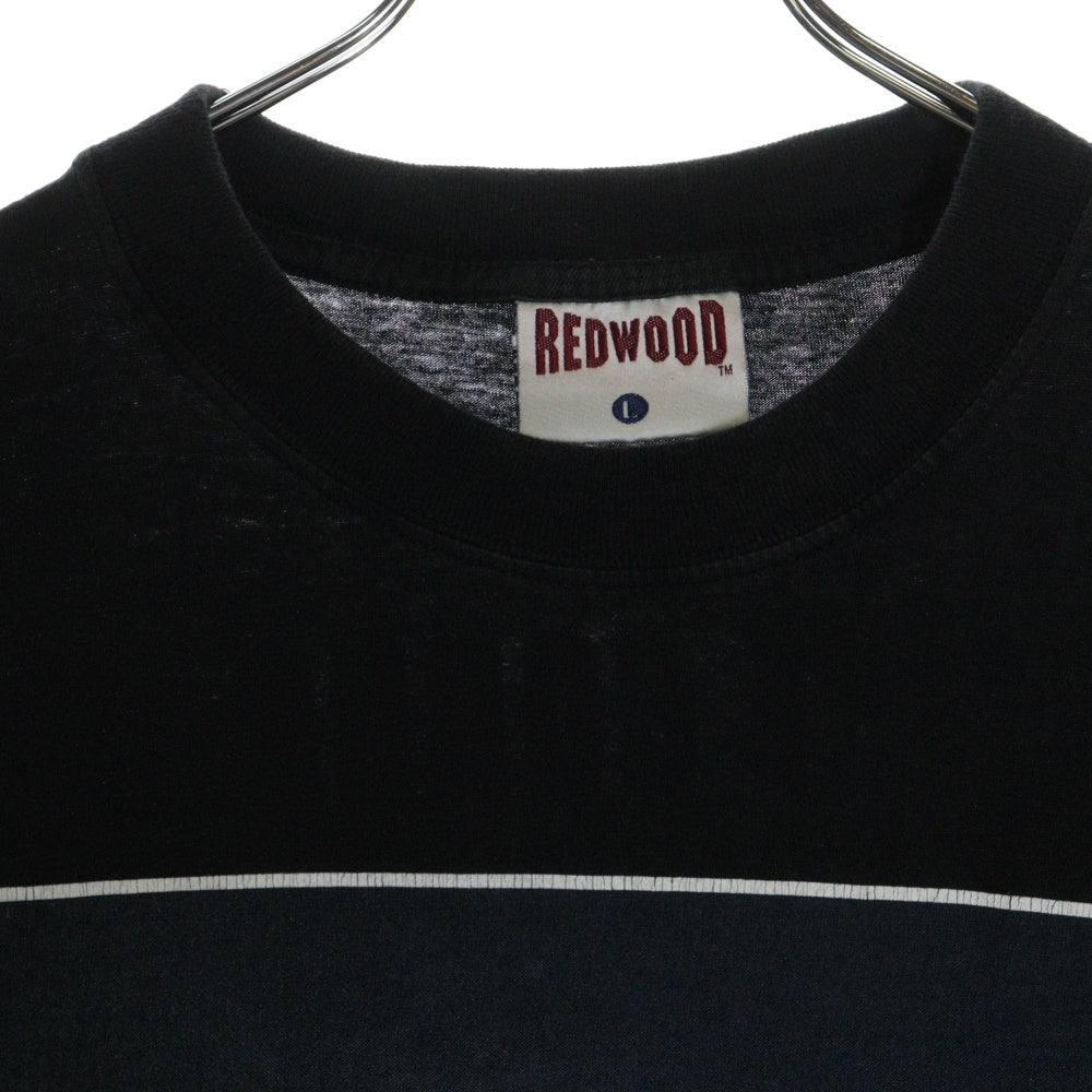 VINTAGE(ヴィンテージ) 90s REDWOOD CORRS プリント クルーネック半袖Tシャツ ブラック