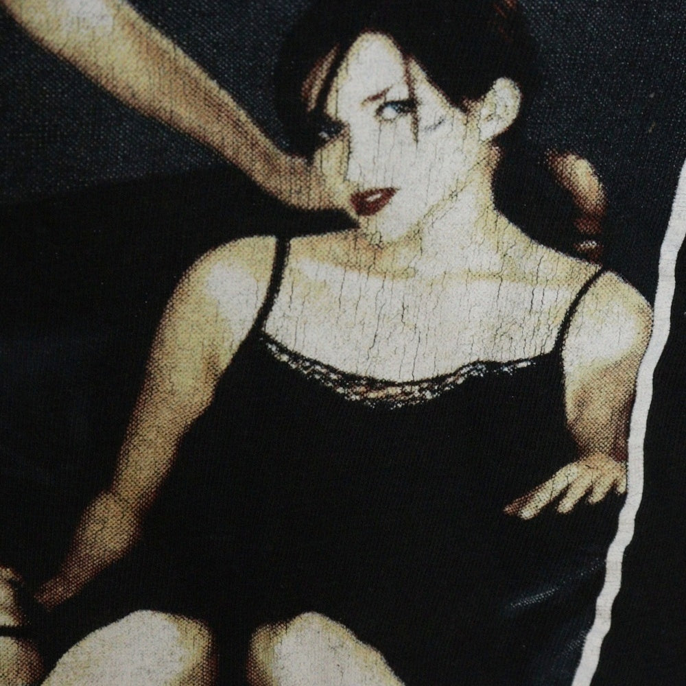 VINTAGE(ヴィンテージ) 90s REDWOOD CORRS プリント クルーネック半袖Tシャツ ブラック
