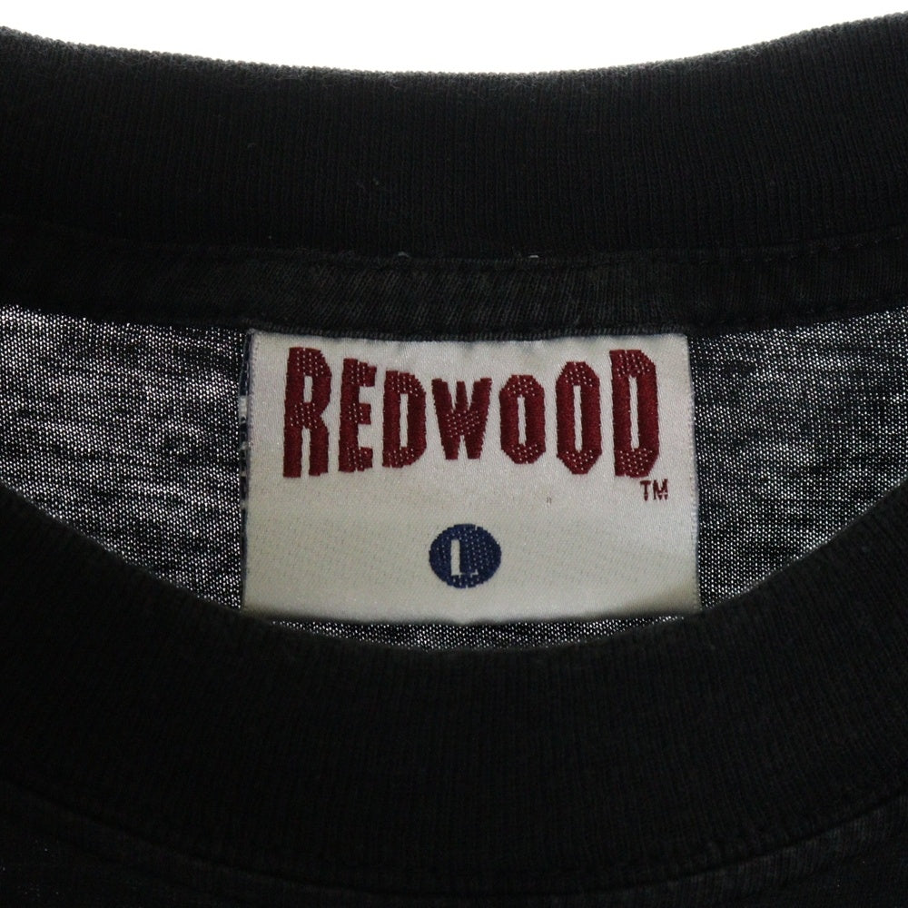 VINTAGE(ヴィンテージ) 90s REDWOOD CORRS プリント クルーネック半袖Tシャツ ブラック