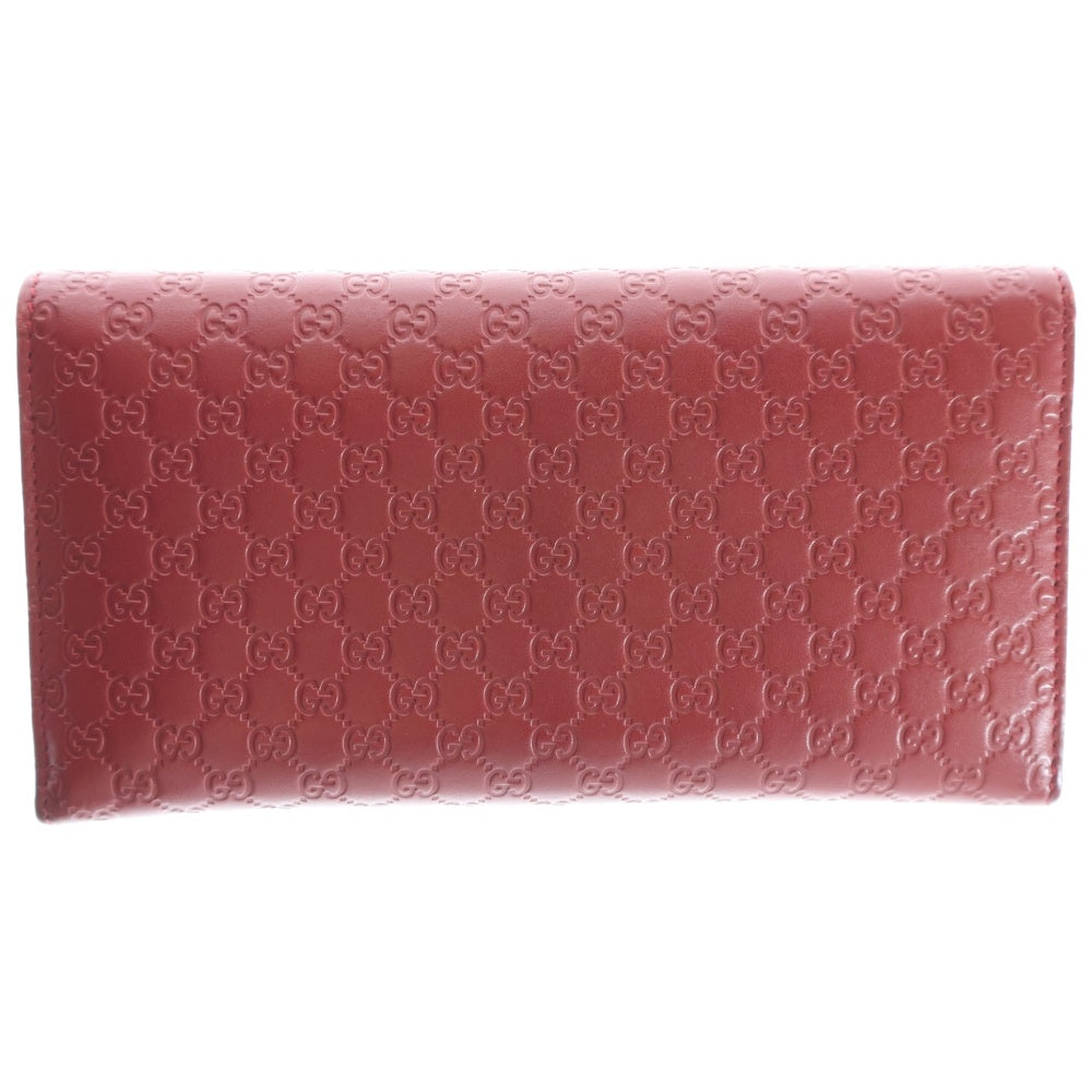 GUCCI(グッチ) マイクログッチシマ レザー ロングウォレット 449396 レッド