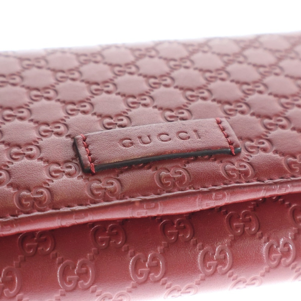 GUCCI(グッチ) マイクログッチシマ レザー ロングウォレット 449396 レッド