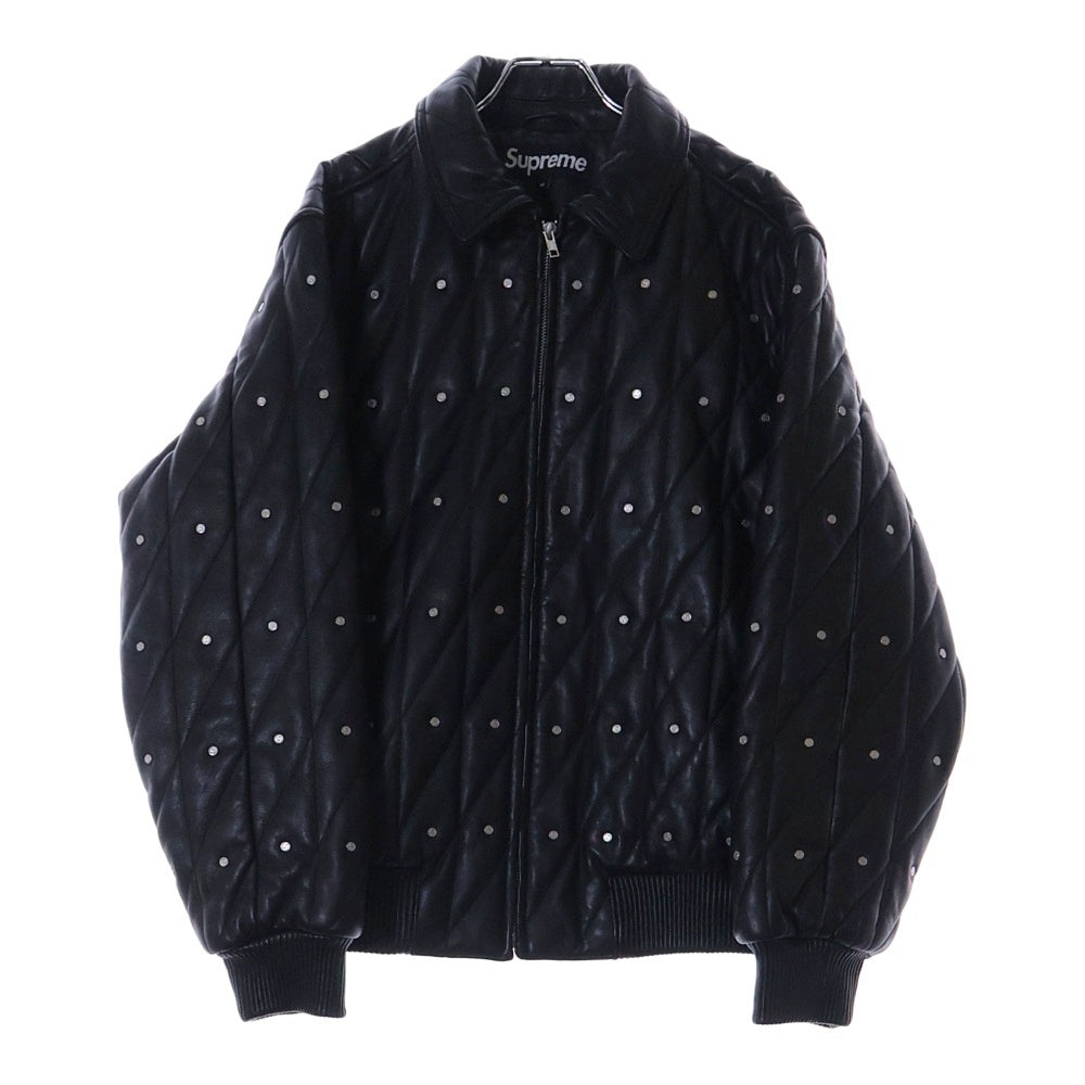 SUPREME(シュプリーム) 18AW Quilted Studded Leather Jacket キルテッド スタデッド レザージャケット ブラック