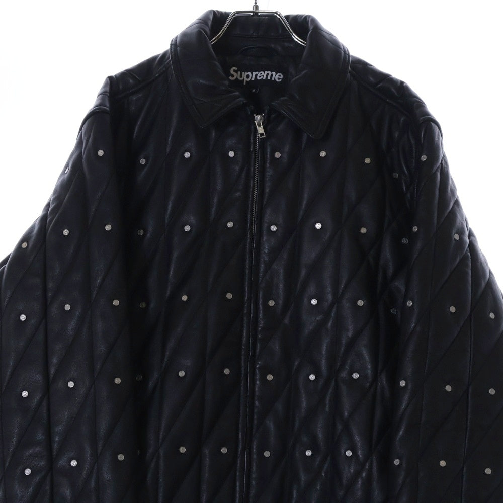 SUPREME(シュプリーム) 18AW Quilted Studded Leather Jacket キルテッド スタデッド レザージャケット ブラック
