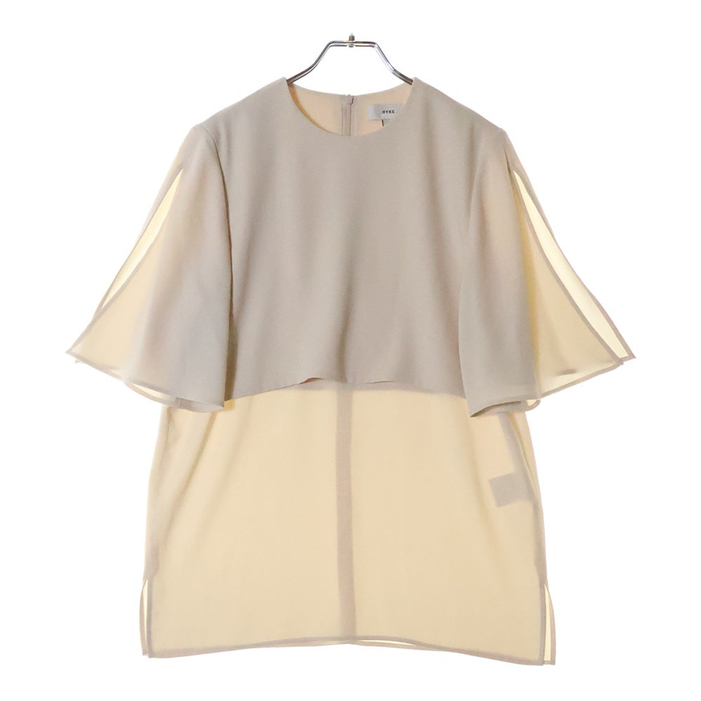 HYKE(ハイク) 24SS SATIN HALF-SLV TOP サテンハーフスリーブトップ ブラウス レディース 15216