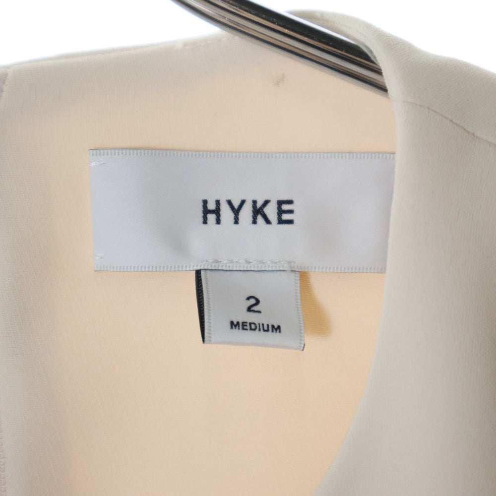 HYKE(ハイク) 24SS SATIN HALF-SLV TOP サテンハーフスリーブトップ ブラウス レディース 15216