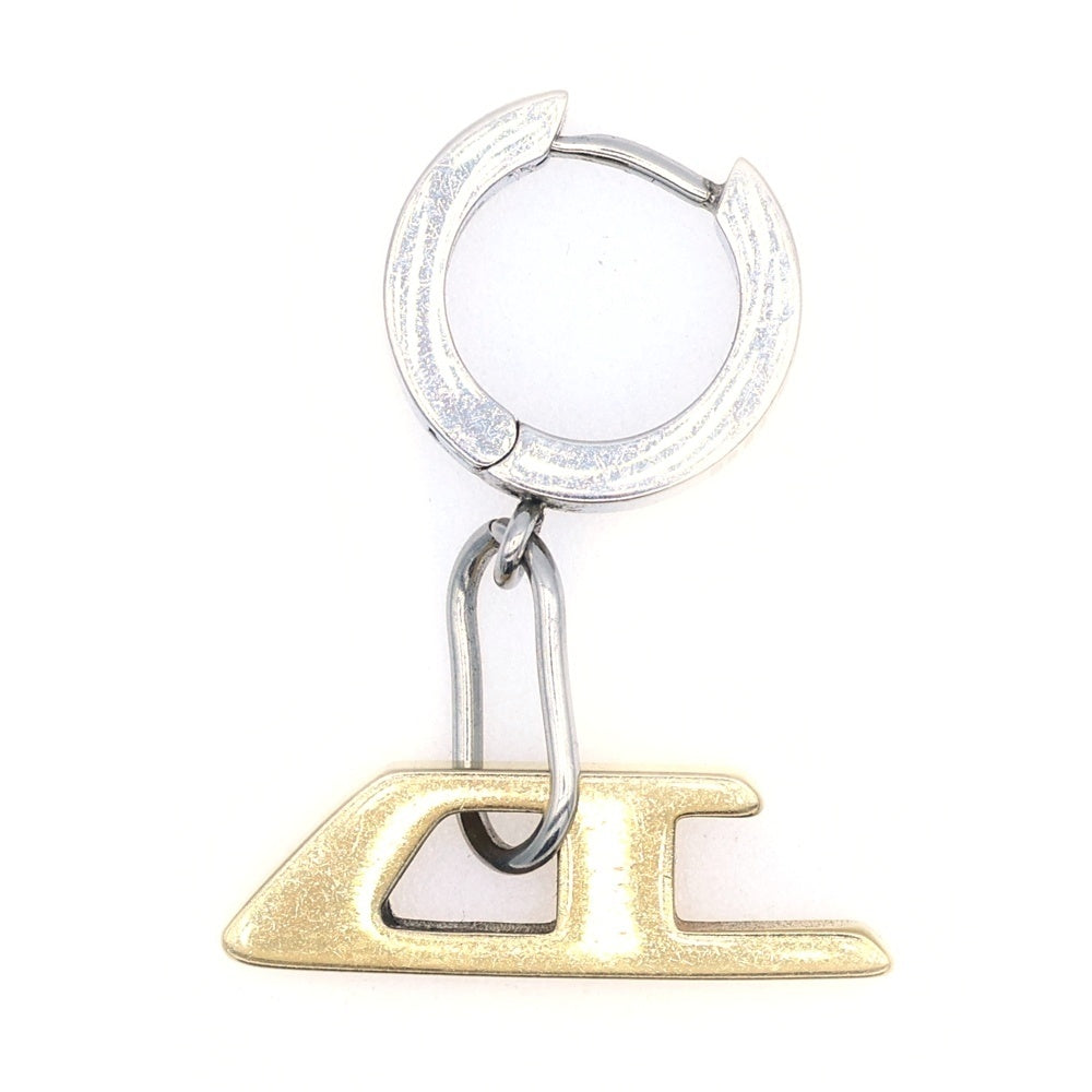 DIESEL(ディーゼル) Dロゴピアス シルバー