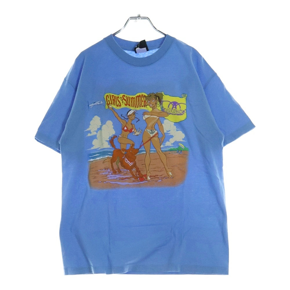 VINTAGE(ヴィンテージ) 00s AEROSMITH GIRLS SUMMER 両面プリント クルーネック半袖Tシャツ ブルー GIANT
