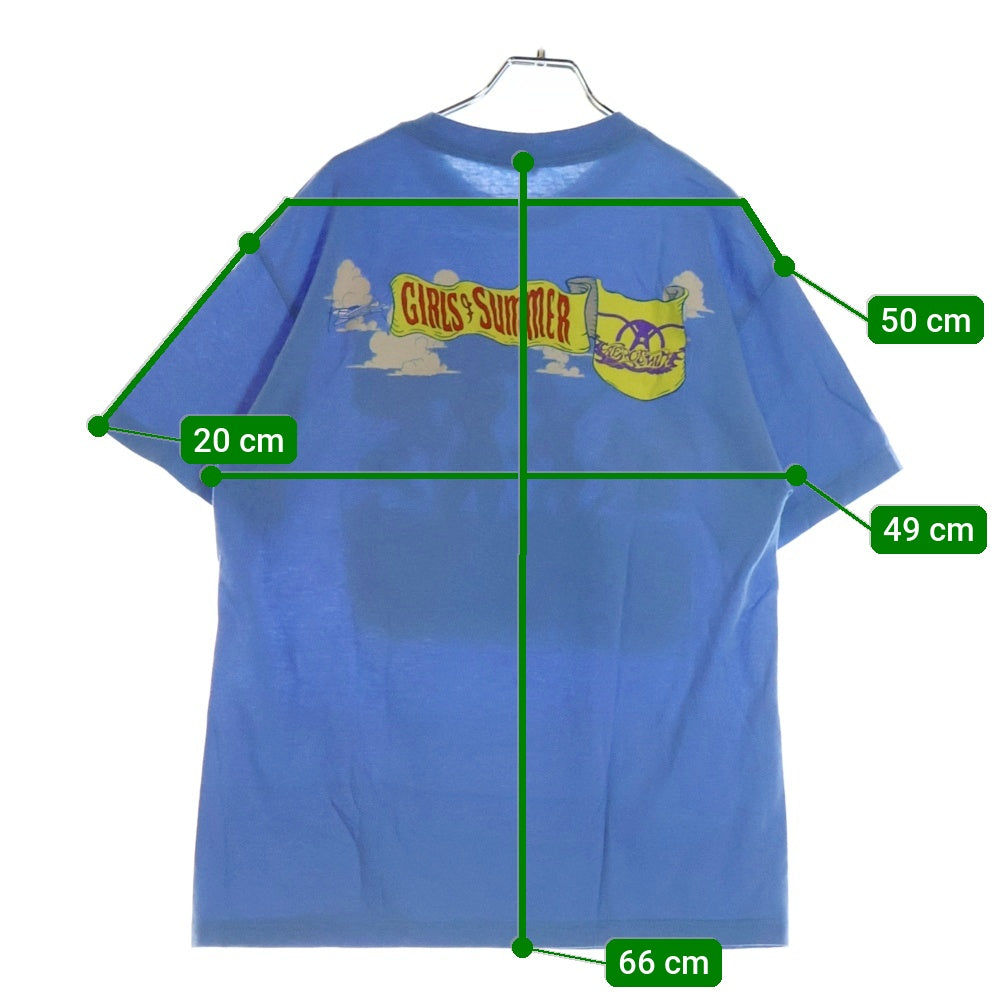VINTAGE(ヴィンテージ) 00s AEROSMITH GIRLS SUMMER 両面プリント クルーネック半袖Tシャツ ブルー GIANT