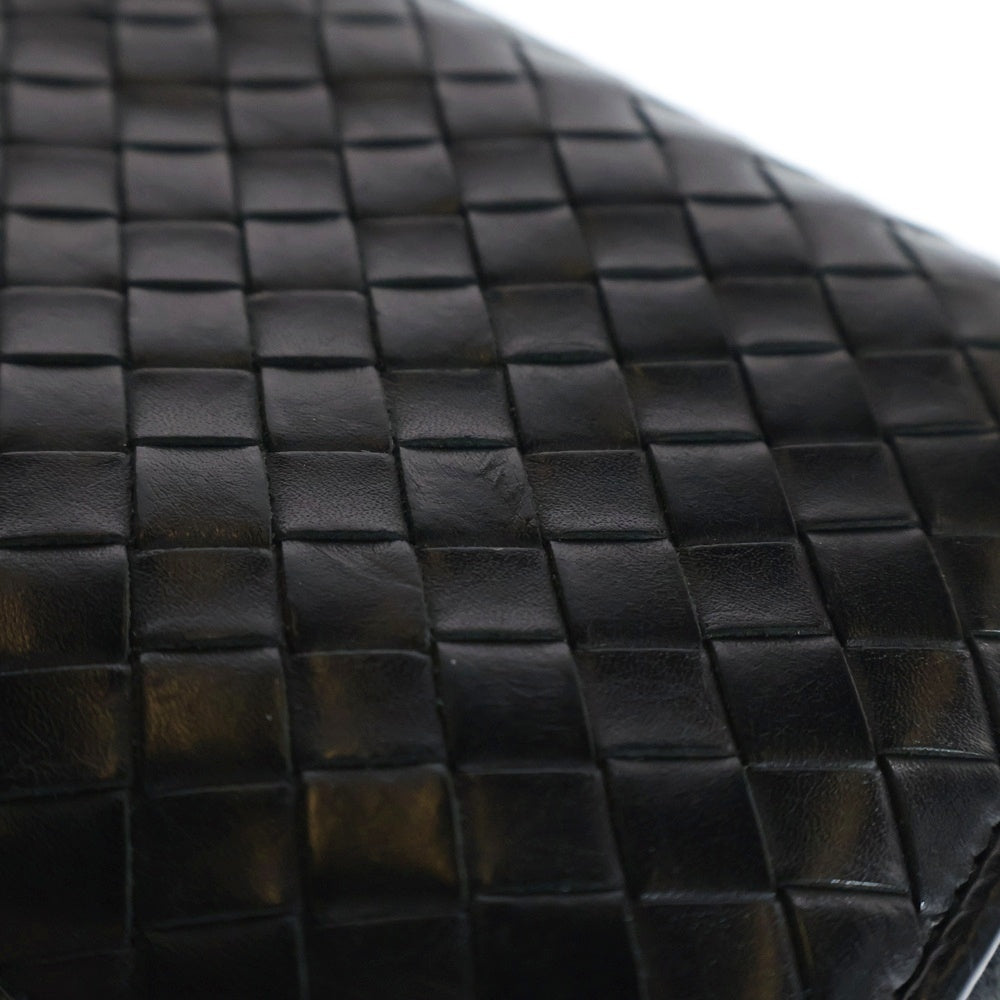 BOTTEGA VENETA(ボッテガヴェネタ) イントレチャート ラウンドジップ レザーウォレット ブラック