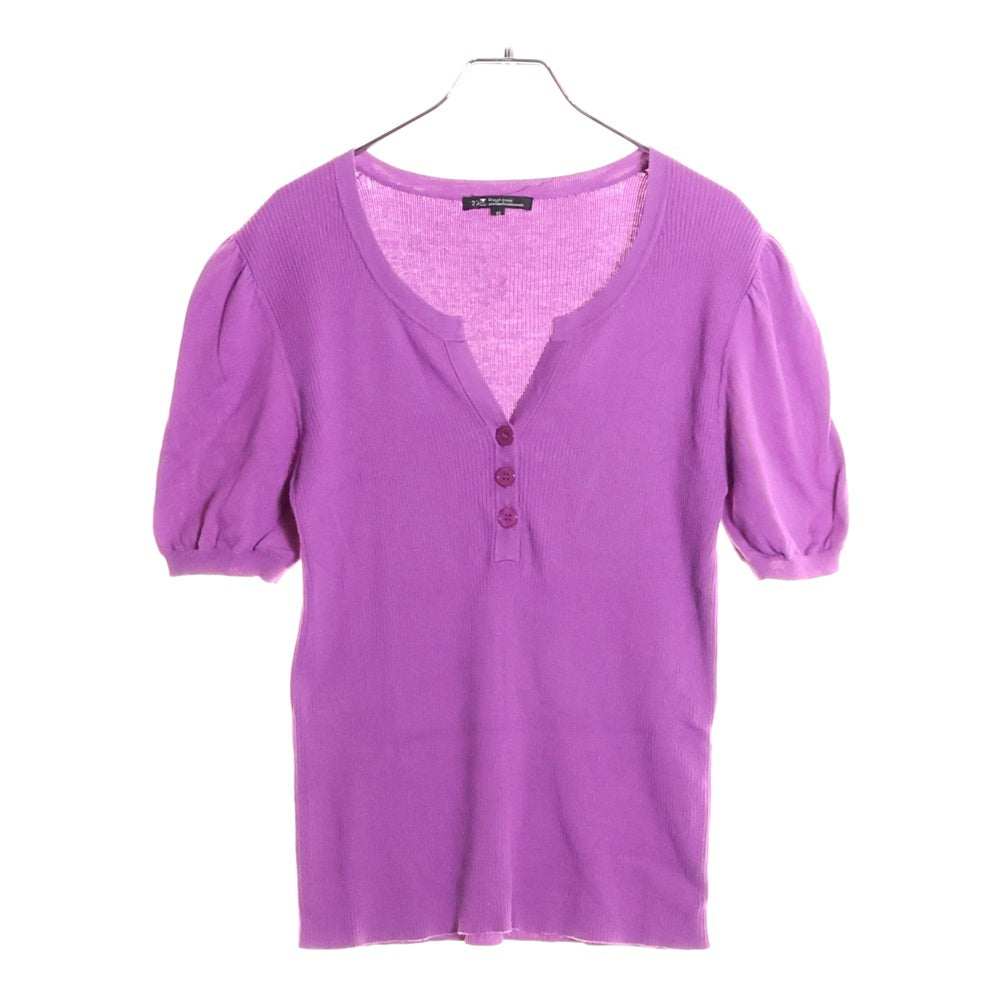 NO BRAND(ノーブランド) 3ボタン カーディガンシャツ パープル レディース