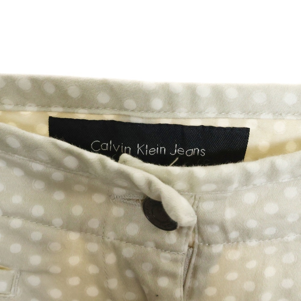 Calvin Klein Jeans(カルバンクラインジーンズ) ドット柄 クロップドパンツ デニムパンツ 495735 アイボリー レディース