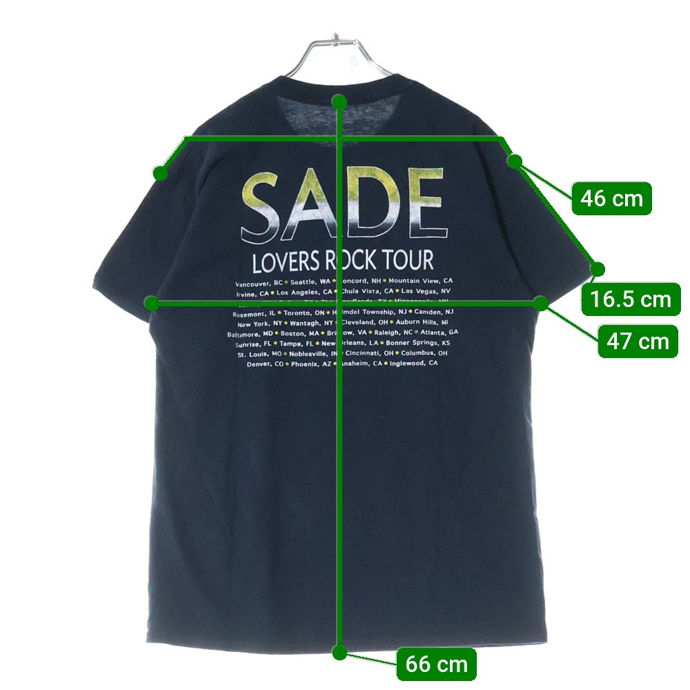 VINTAGE(ヴィンテージ) 00s SADE LOVERS ROCK TOUR シャーデー 両面プリント Tシャツ 半袖カットソー ブラック