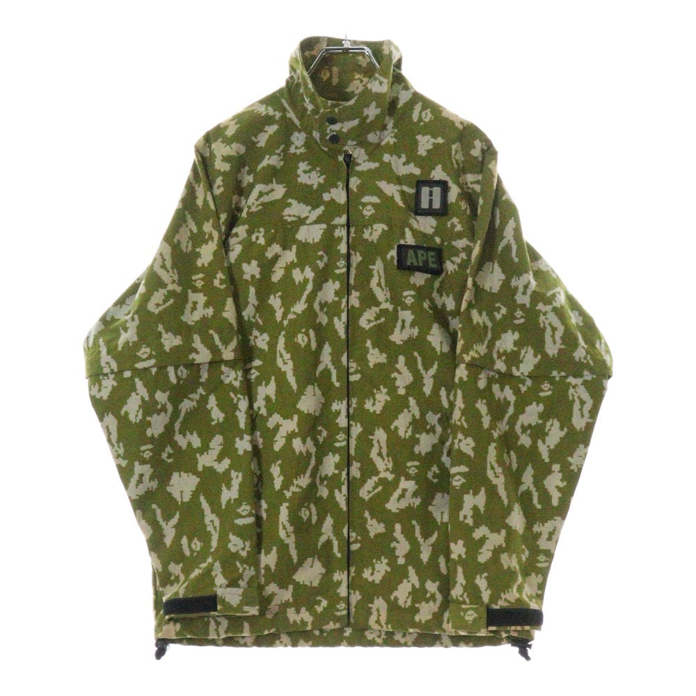 A BATHING APE(アベイシングエイプ) デジタルカモ ワッペン ジップアップ ジャケット カーキ