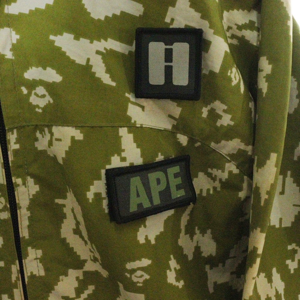A BATHING APE(アベイシングエイプ) デジタルカモ ワッペン ジップアップ ジャケット カーキ