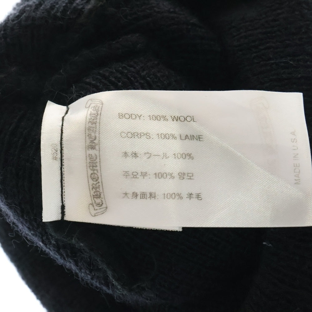 CHROME HEARTS(クロムハーツ) WOOL WATCH CAP ウールワッチキャップ CHプラス刺繍ビーニー帽子 ブラック