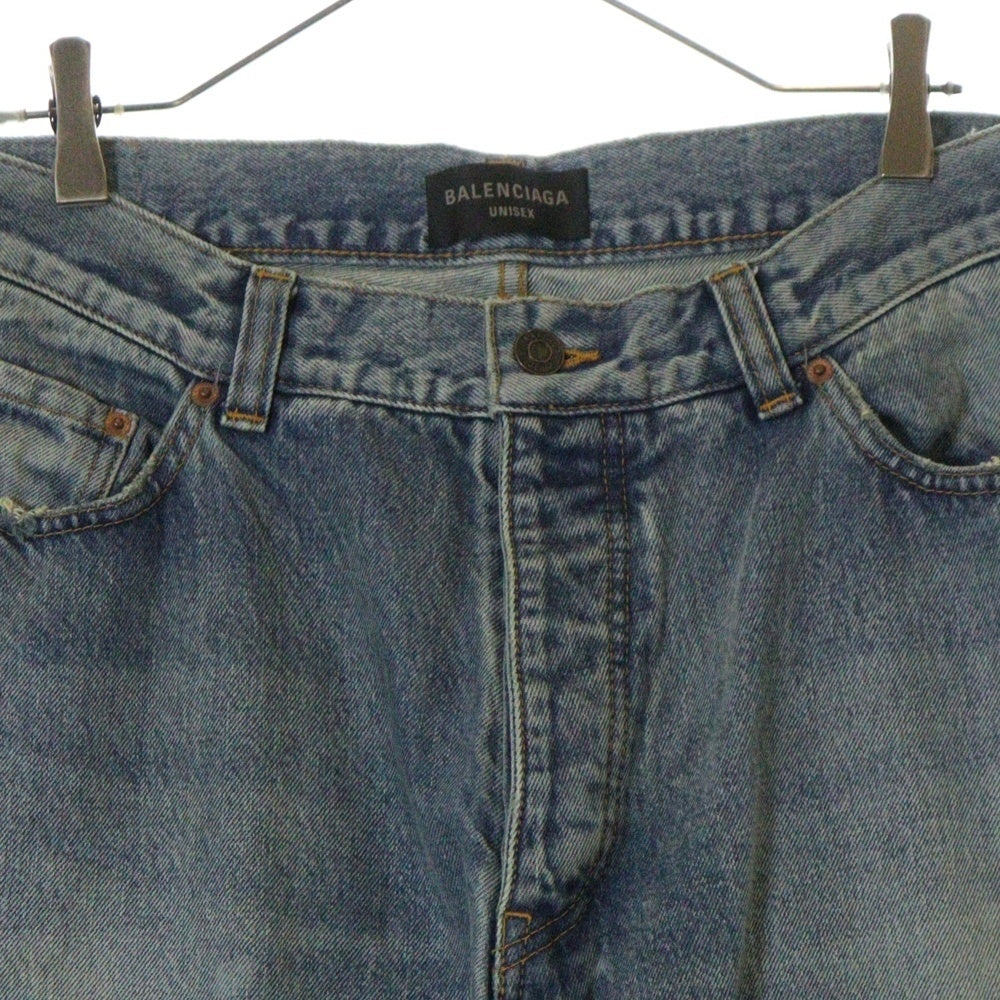 BALENCIAGA(バレンシアガ) 22AW Large Baggy Jeans コーティングラージバギーデニムパンツ ジーンズ インディゴ 719341 TNW60