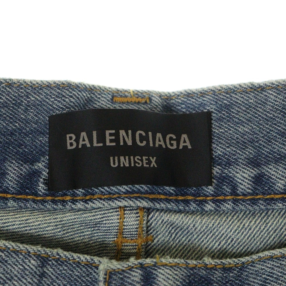 BALENCIAGA(バレンシアガ) 22AW Large Baggy Jeans コーティングラージバギーデニムパンツ ジーンズ インディゴ 719341 TNW60