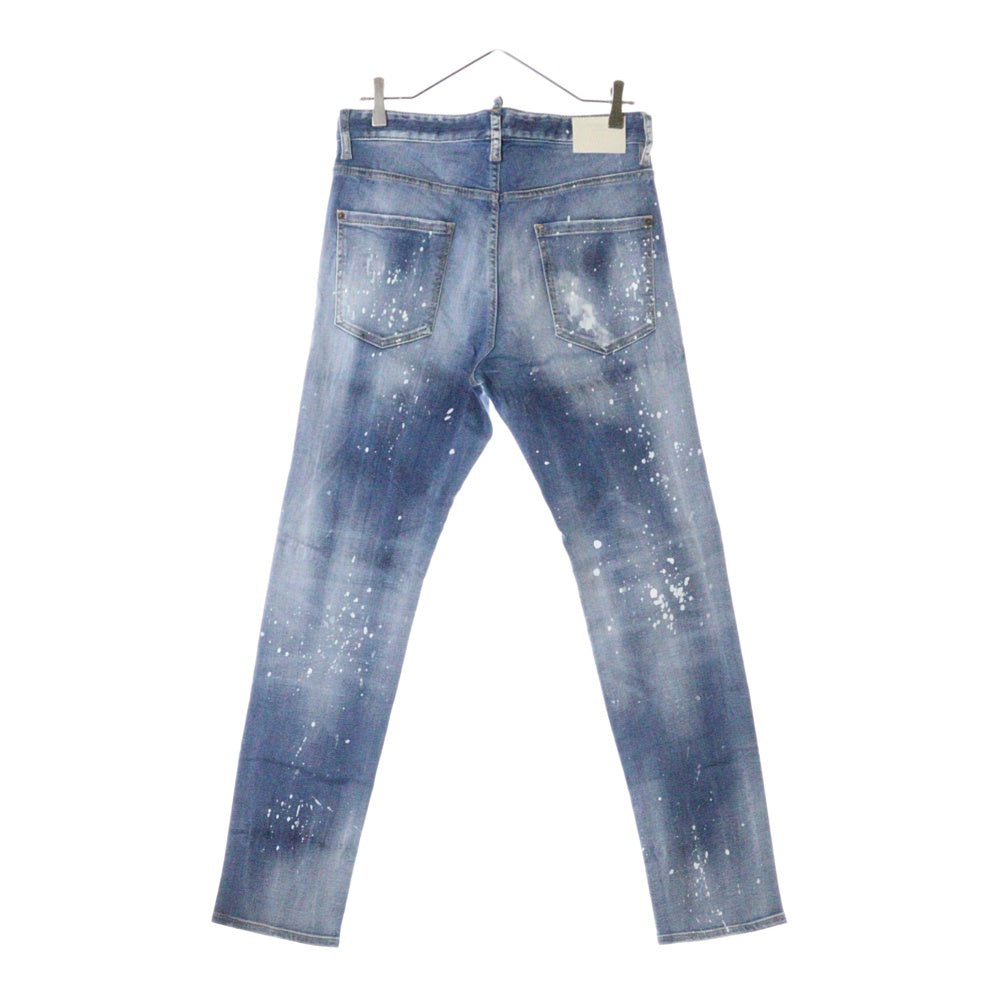DSQUARED2(ディースクエアード) 24SS COOL GUY JEANS ペイント加工 クールガイデニムパンツ インディゴ S74LB1443