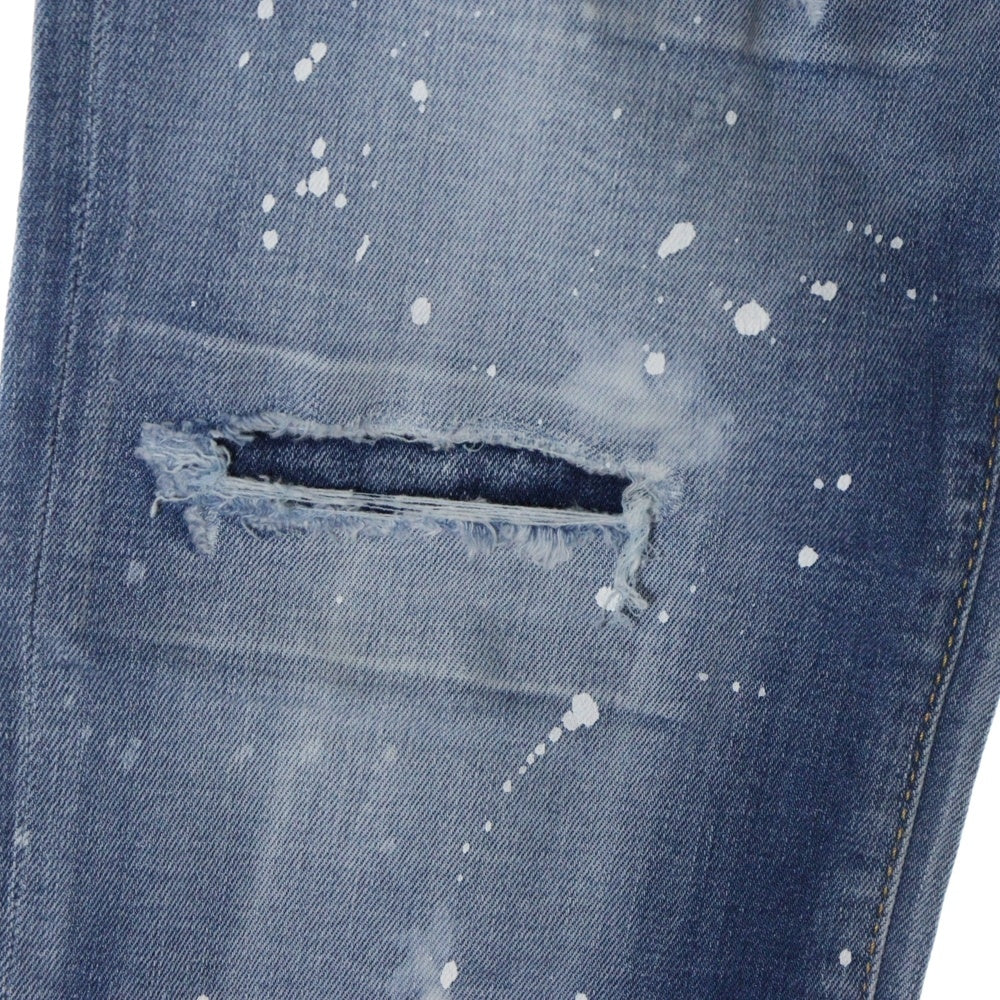 DSQUARED2(ディースクエアード) 24SS COOL GUY JEANS ペイント加工 クールガイデニムパンツ インディゴ S74LB1443