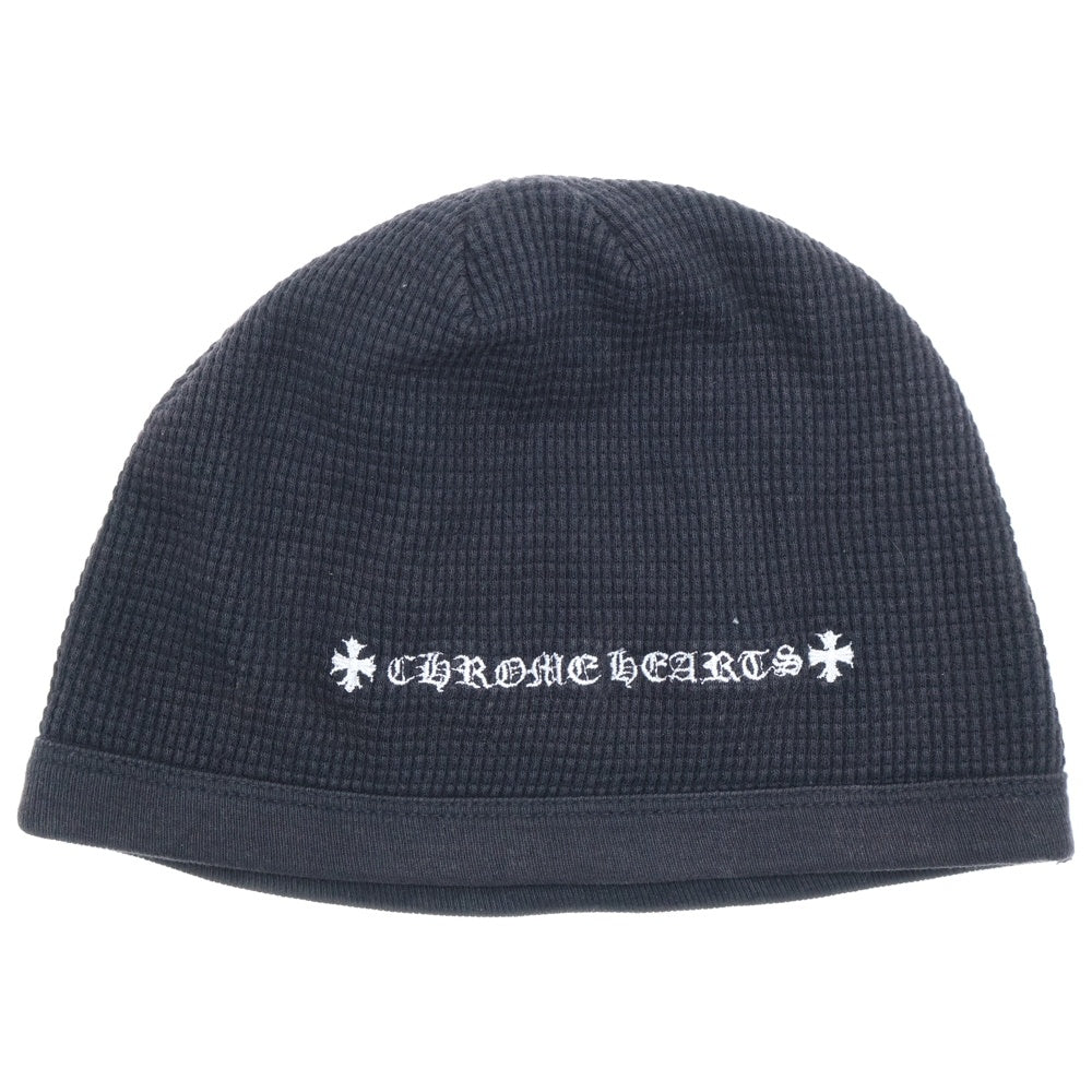 CHROME HEARTS(クロムハーツ) THERMAL BEANIE サーマルビーニー クロス刺繍 ニットキャップ 帽子 ブラック