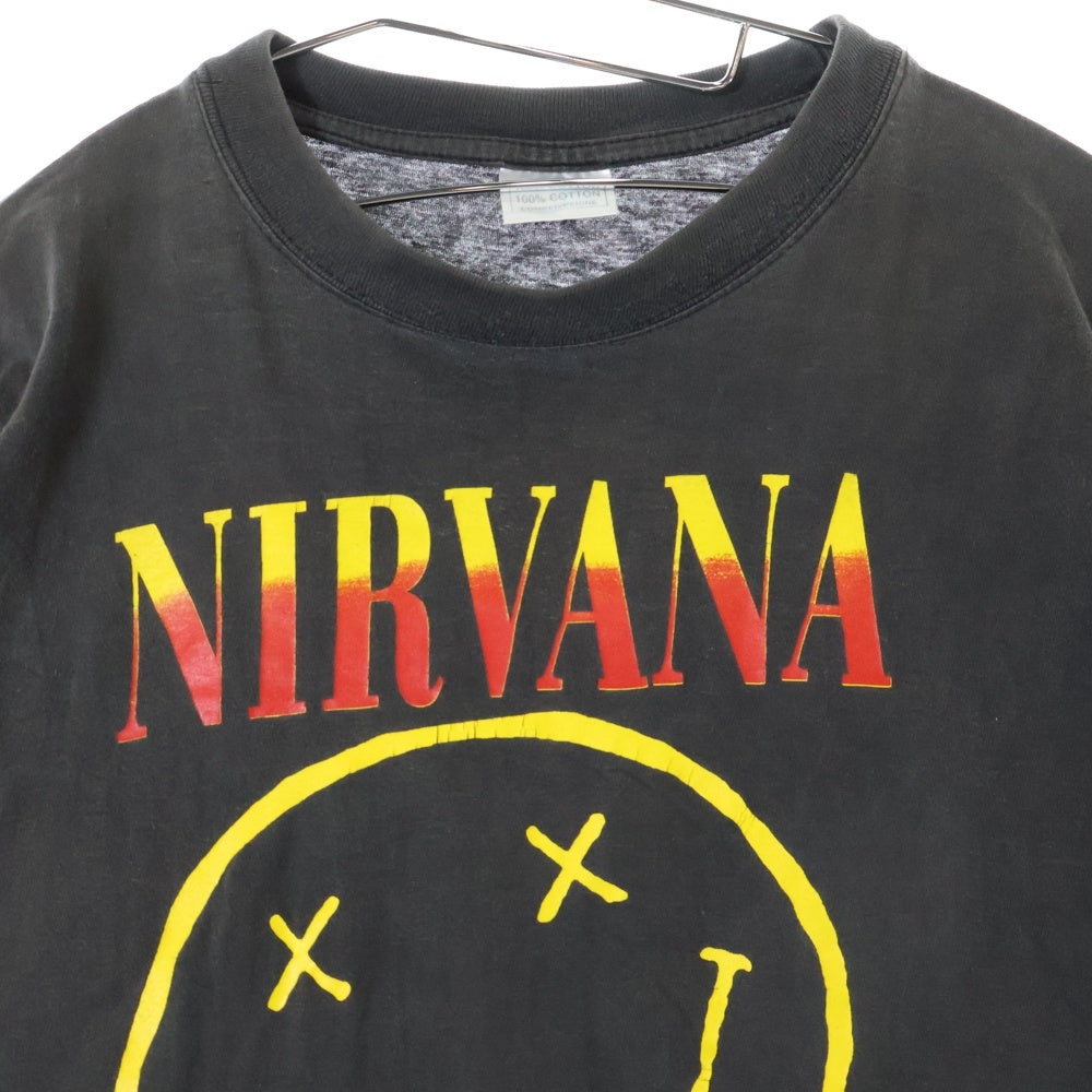 VINTAGE(ヴィンテージ) NIRVANA SMILE ニルヴァーナ スマイル Tシャツ 半袖カットソー ブラック