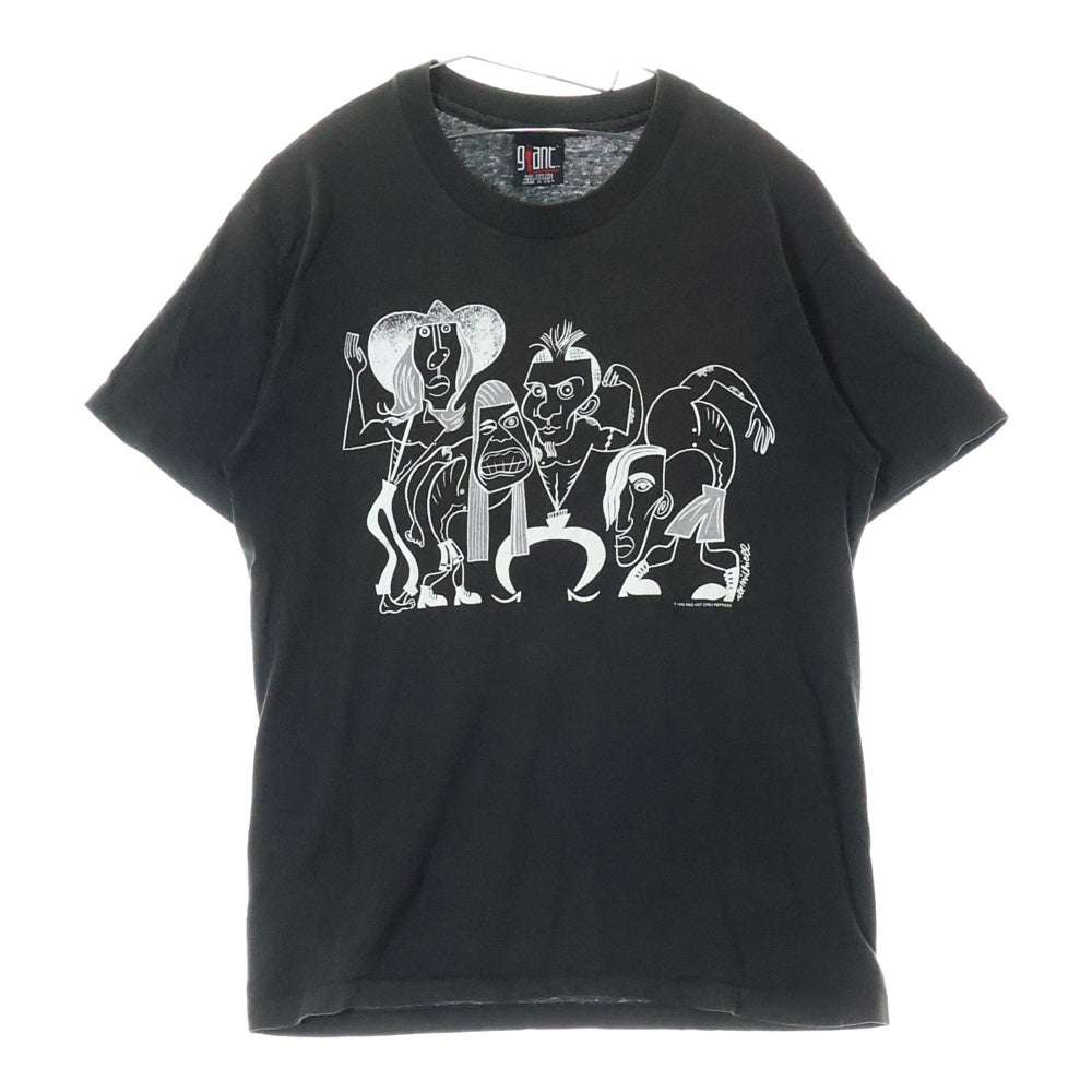 VINTAGE(ヴィンテージ) 90S VINTAGE RED HOT CHILI PEPPERS PICASSO GIANT レッドホットチリペッパーズ ピカソ USA製 両面プリント 裾シングル 半袖Tシャツ カットソー ブラック