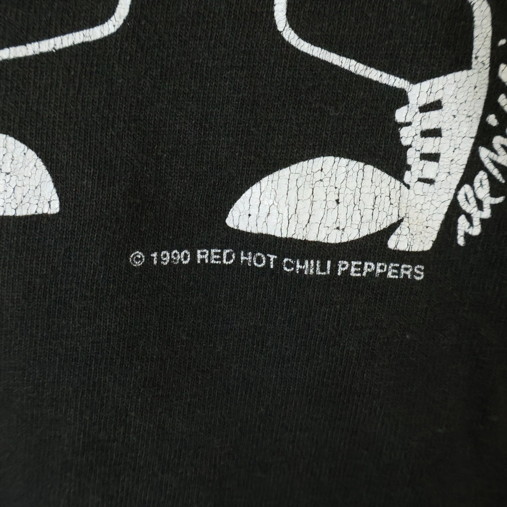 VINTAGE(ヴィンテージ) 90S VINTAGE RED HOT CHILI PEPPERS PICASSO GIANT レッドホットチリペッパーズ ピカソ USA製 両面プリント 裾シングル 半袖Tシャツ カットソー ブラック