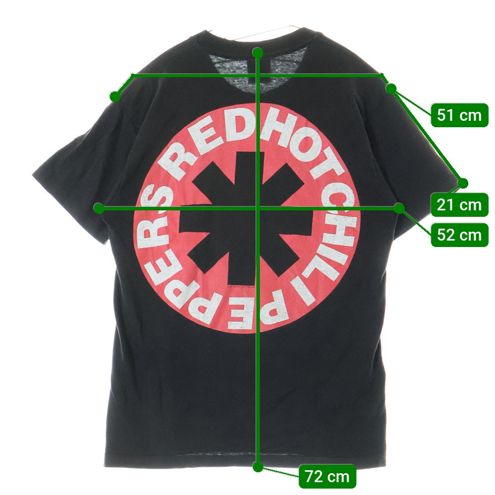 VINTAGE(ヴィンテージ) 90S VINTAGE RED HOT CHILI PEPPERS PICASSO GIANT レッドホットチリペッパーズ ピカソ USA製 両面プリント 裾シングル 半袖Tシャツ カットソー ブラック
