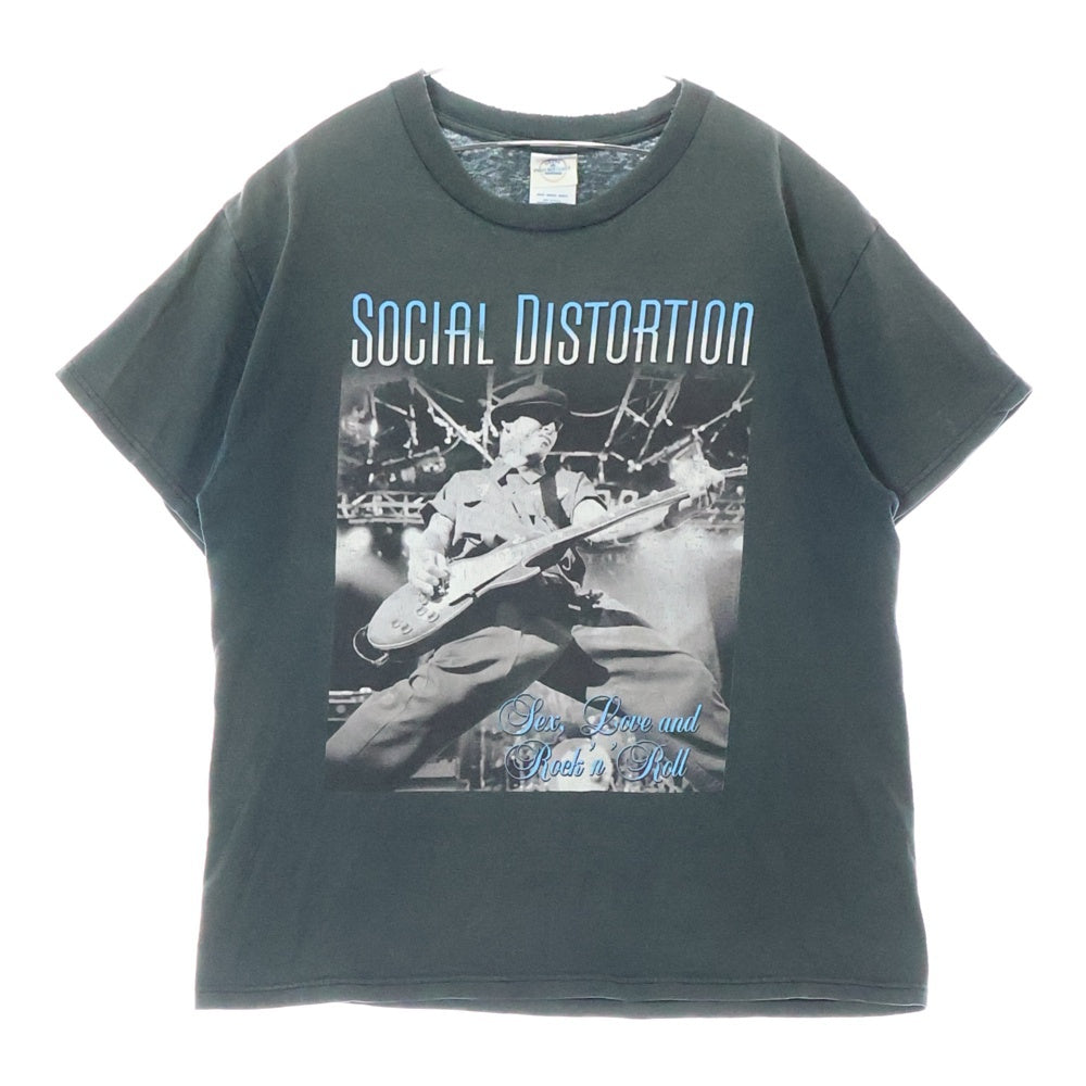 VINTAGE(ヴィンテージ) 90s SOCIAL DISTORTION TEE ソーシャルディストーション バンド プリントクルーネック 半袖Tシャツカットソー ブラック