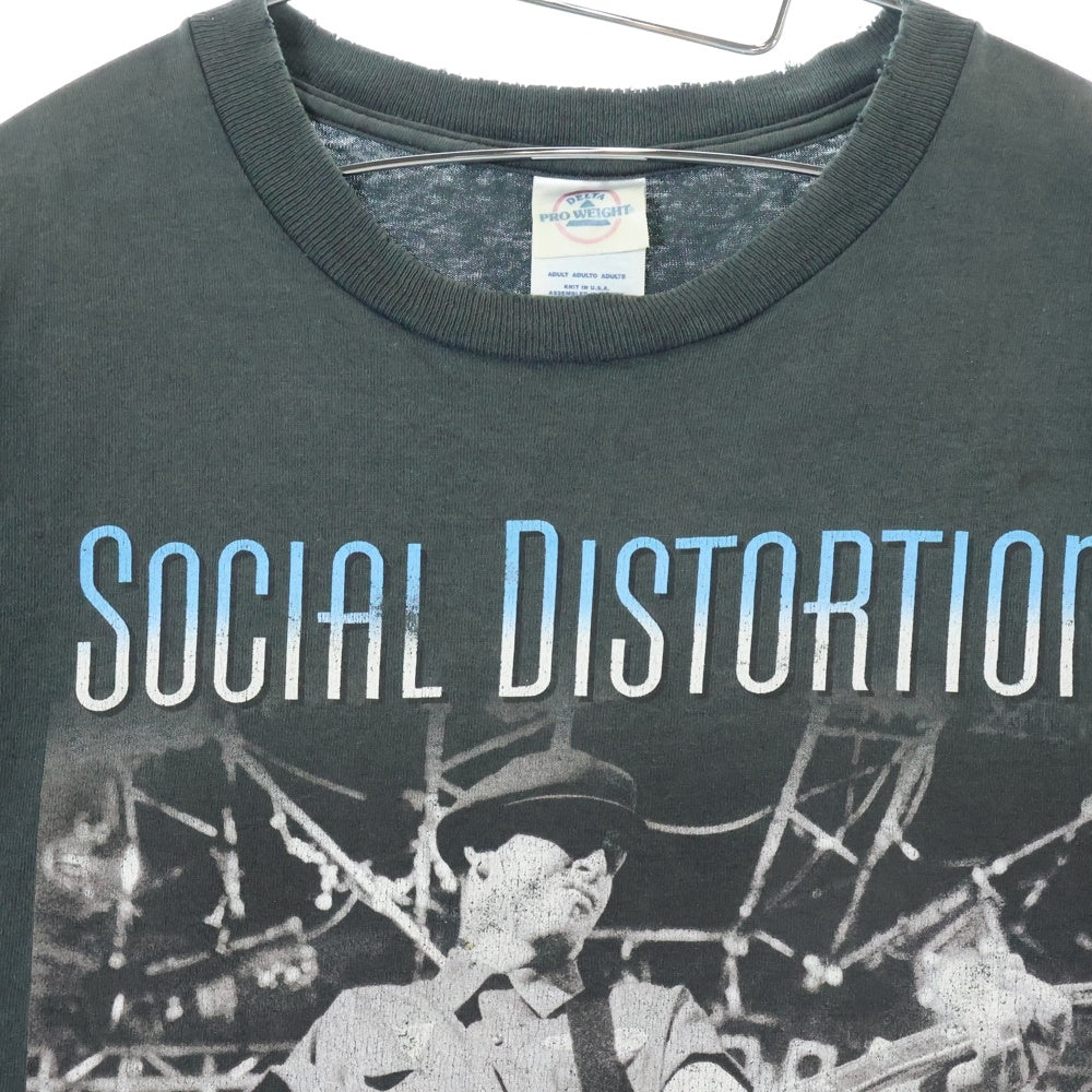 VINTAGE(ヴィンテージ) 90s SOCIAL DISTORTION TEE ソーシャルディストーション バンド プリントクルーネック 半袖Tシャツカットソー ブラック