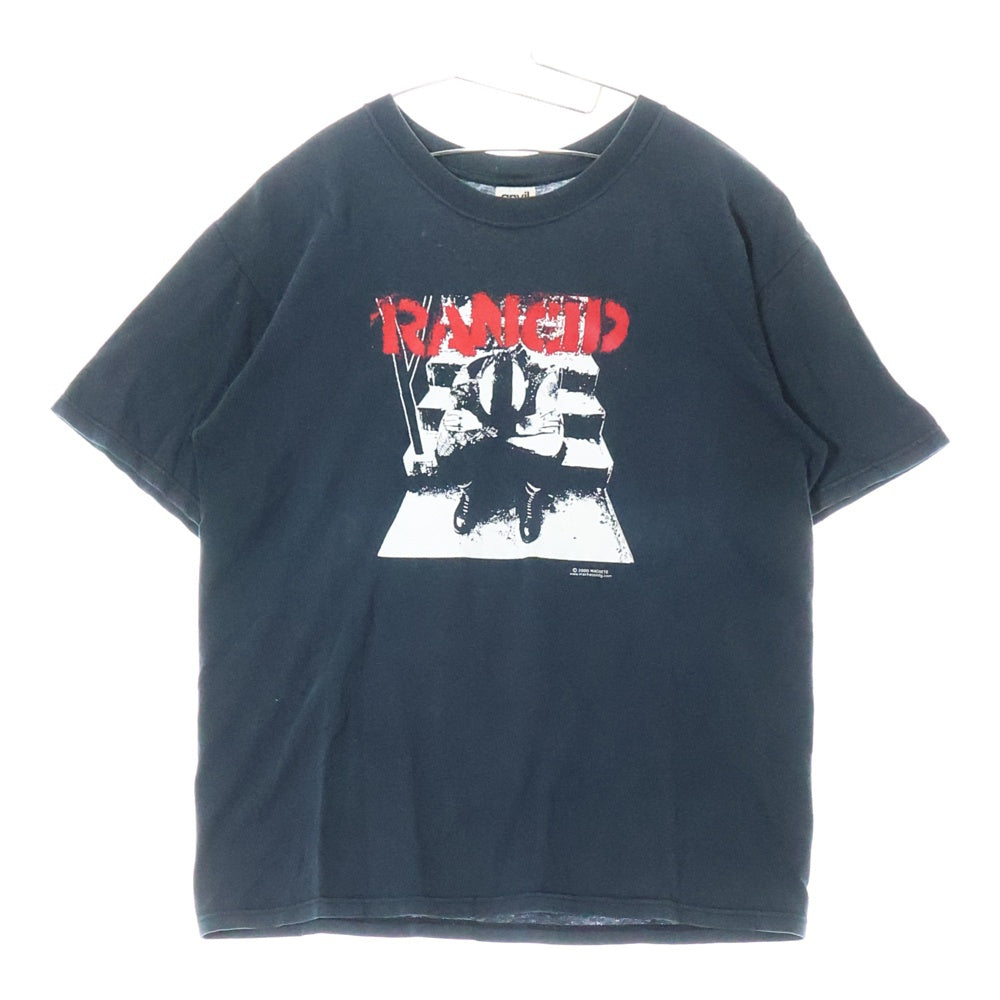 VINTAGE(ヴィンテージ) 00s RANCID ランシド クルーネック半袖Tシャツカットソー ブラック ANVILタグ