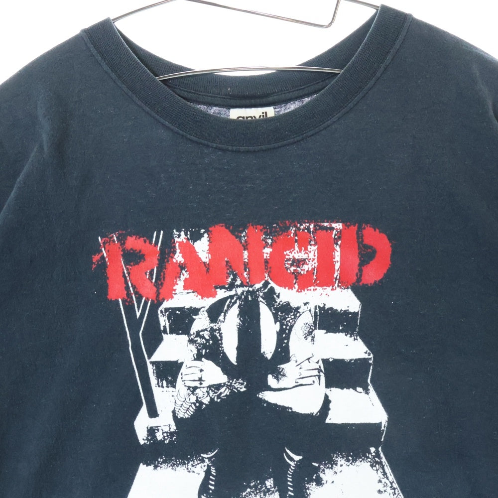 VINTAGE(ヴィンテージ) 00s RANCID ランシド クルーネック半袖Tシャツカットソー ブラック ANVILタグ