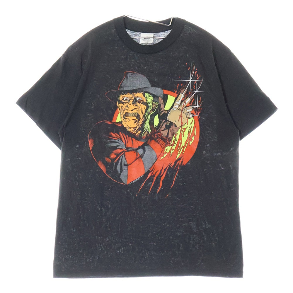 VINTAGE(ヴィンテージ) 80s エルム街の悪夢 両面プリント 半袖クルーネックTシャツカットソー ブラック